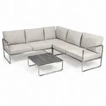 greemotion Gartenlounge-Set Sydney Lounge-Set Edelstahl / Beige inkl. Auflagen &