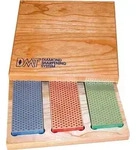 DMT Diamantschleifstein-Set in Holzbox, 3-teilig - Gr&uuml;n