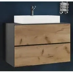 VCM 2-tlg. Waschplatz Waschtisch | Waschbecken Unterschrank Breite 80 cm | Badm&ouml;bel