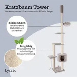 Lycce Katzenbaum TOWER Kratzbaum deckenhoch Sisal Pl&uuml;sch beige oder grau...