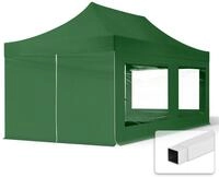 TOOLPORT 3x6m Stahl Faltpavillon, inkl. 4 Seitenteile, dunkelgr&uuml;n