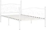 vidaXL Bettgestell mit Lattenrost Wei&szlig; Metall 90 x 200 cm - Wei&szlig;
