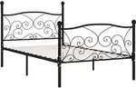 vidaXL Bettgestell mit Lattenrost Schwarz Metall 100 &times; 200 cm - Schwarz