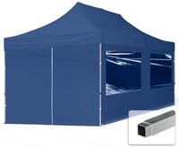 TOOLPORT 3x6m Aluminium Faltpavillon, inkl. 4 Seitenteile, dunkelblau