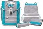 McNeill Schulranzen McLight 2 Schoolbag Set 6-teilig Star grau t&uuml;rkis -...