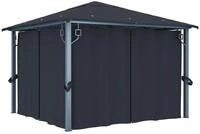 vidaXL Pavillon mit Vorh&auml;ngen 300&times;300 cm Anthrazit Aluminium