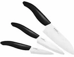Set aus 3 schwarzen keramikmessern Kyocera FK-3PC-BK - Schwarz/Wei&szlig;