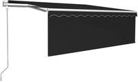 vidaXL Markise Automatisch mit Rollo LED Windsensor 4x3 m Anthrazit