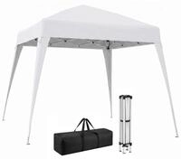 Outsunny Faltpavillon Pavillon Zelt Festzelt Partyzelt Stahl Wei&szlig; 2,4x2,4x2,5 m