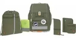 L&auml;ssig Schulranzen Set 7-teilig, Boxy Unique olive - Gr&uuml;n