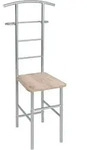 HAKU Herrendiener alu, eiche San Remo - MDF, Metall, B/H/T: 46x109x46 cm - Grau/Braun
