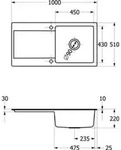 Villeroy & Boch 333600KR EB-SP Siluet 60 1000x510mm Sp&uuml;lbecken