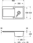 Villeroy & Boch 333500KR EB-SP Siluet 50 900x510mm Sp&uuml;lbecken - Wei&szlig;