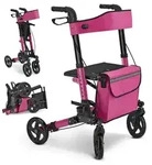 Juskys Rollator Vital faltbar, leicht, h&ouml;henverstellbar - Sitz, Tasche - Lila - Lila