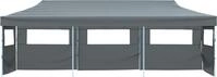vidaXL Faltzelt Partyzelt Pop-Up mit 5 Seitenw&auml;nden 870x291x315 cm Anthrazit