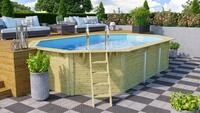 CHILLROI | Achteckiger Massivholz Pool l&auml;nglich, 358 x 569 x 124 cm, Modell 4 