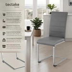 tectake&reg; Set Schwingstuhl Bettina gepolstert mit Kunstlederbezug 41 x 52 x 99 cm -
