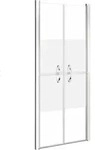 vidaXL Duscht&uuml;r Halbmatt ESG 71x190 cm - Silber