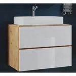 VCM 2-tlg. Waschplatz Waschtisch | Waschbecken Unterschrank Breite 60 cm | Badm&ouml;bel