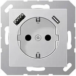 JUNG A1520-15CAAL, Typ F, Kunststoff, IP20, 16 A, 50/60 Hz, 5 V - Silber