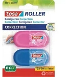 TESA Roller Korrigieren ecoLogo, Blau, Pink, 6 m, 5 mm, 100%, Sichtverpackung, 2