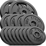 Hop-Sport 30 kg Hantelscheiben-Set 8x1,25kg+4x2,5 kg+2x5kg 30/31mm Gripper Gusseisen