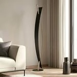 Lucande LED-Stehleuchte Marija, schwarz, Metall, H&ouml;he 140 cm