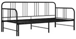 vidaXL Tagesbett Ausziehbar Schwarz Metall 90x200 cm - Schwarz