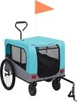 vidaXL 2-in-1 Fahrradanh&auml;nger f&uuml;r Hunde und Buggy Blau und Grau