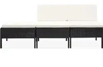 vidaXL 3-tlg. Garten-Lounge-Set mit Auflagen Poly Rattan Schwarz - Schwarz