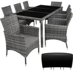 tectake&reg; Rattan Sitzgruppe Almansa f&uuml;r 8 Personen - Grau