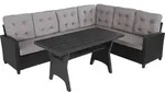 tectake&reg; Rattan Lounge Catania f&uuml;r 6 Personen widerstandsf&auml;hig - Schwarz