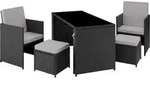 tectake&reg; Rattan Sitzgruppe Palermo f&uuml;r 2 bis 4 Personen - Schwarz