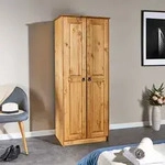 Kleiderschrank BARRIO W&auml;scheschrank Dreht&uuml;renschrank im Mexiko-Stil, Kiefer...
