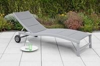 Merxx Komfortliege "San Marino" - Aluminiumgestell Silber mit Textilbespannung...