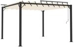 vidaXL Pergola mit Lamellendach 3x3 m Creme Stoff und Aluminium