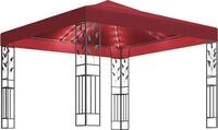 vidaXL Pavillon mit LED-Lichterkette 3x3 m Weinrot