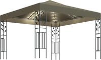 vidaXL Pavillon mit LED-Lichterkette 3x3 m Taupe