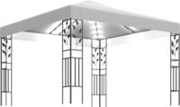 vidaXL Pavillon mit LED-Lichterkette 3x3 m Wei&szlig;