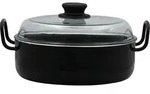 Riess Classic Oma`s Schmorrpfanne mit Glasdeckel &Oslash;28cm Schwarzemaille - Schwarz