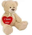 BRUBAKER XXL Teddyb&auml;r 100 cm mit &bdquo;I Love You&ldquo; Herz Stofftier Teddy...