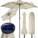 KINGSLEEVE&reg; Sonnenschirm UV Schutz 80+ Balkon 300 cm LED Beleuchtung Solar