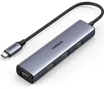 USB-C auf 4x USB 3.2 HUB Splitter Silber - Silber