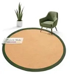 Sisalteppich Rund Gr&uuml;n &Oslash; 120 | Moderner Teppich f&uuml;r Wohn- und Schlafzimmer -...