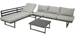 DEGAMO Sitzgruppe Gartenset Funktions Loungeset BOGOTA aus Aluminium matt-grau,