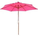 Sonnenschirm Lissabon, Gartenschirm Marktschirm, &Oslash; 3m Polyester/Holz pink -...