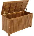 DEGAMO Auflagenbox Kissenbox Garten Kissentruhe ST. VINCENT 115cm, Akazie...