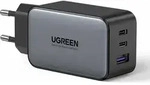 Ugreen GaN Ladeger&auml;t 2x USB Type C / 1x USB 65W Power Delivery grau - Schwarz
