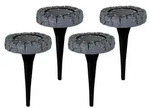 4er-Set LED Solar-/Bodenerdspie&szlig; "KIAN" &Oslash;: 12 cm, Lampe f&uuml;r den Au&szlig;enbereich im