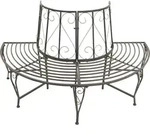 vidaXL Baumbank Halbrund 160 cm Stahl - Grau